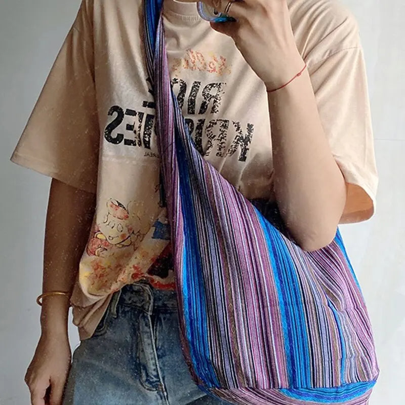 Bohemian Canvas Hobo Bag