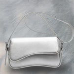 Fashion Women’s Vintage Leather Bag silver color main view