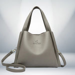 Fashion Women's Genuine Leather Tote Bag Grey