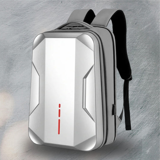 Men's Stylish Hard Shell Backpack general view white color
