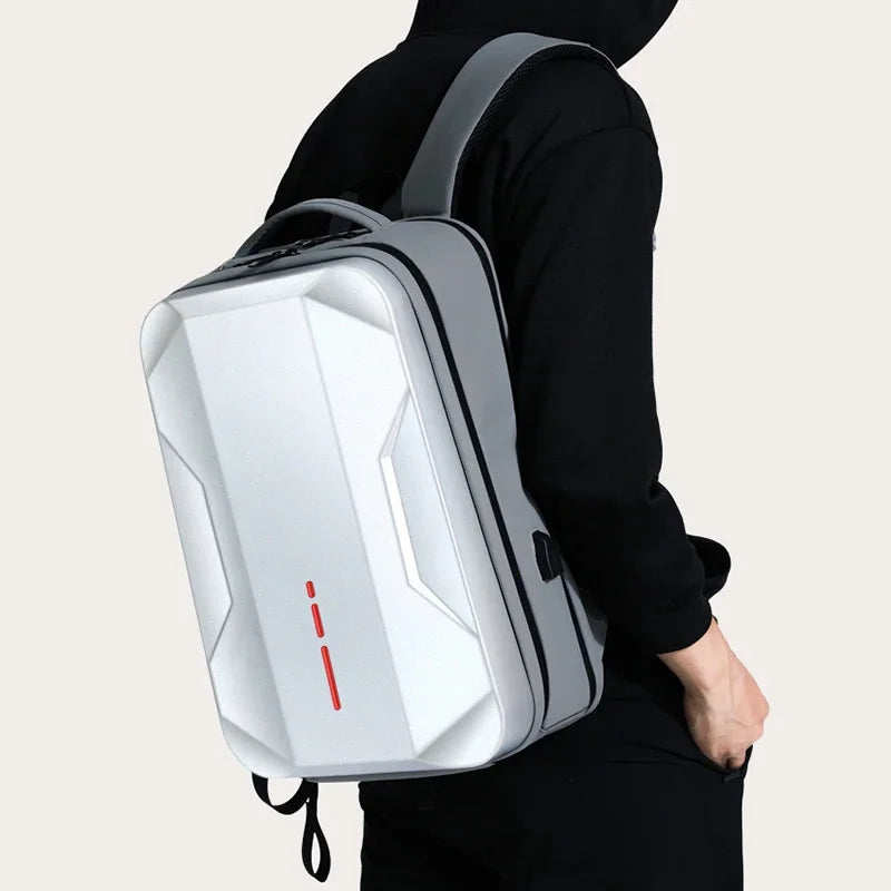 Men's Stylish Hard Shell Backpack man with backpack 