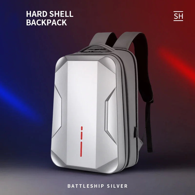 Men's Stylish Hard Shell Backpack white