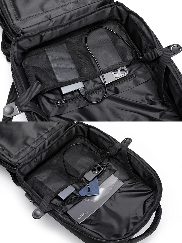 Men's Stylish Travel Backpack opened view