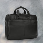 Men's Tote Leather Briefcase black color main view