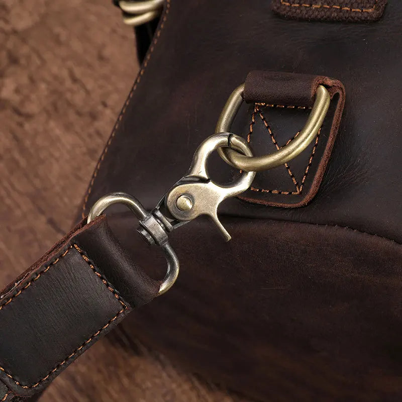 Men's Bucket Leather Backpack details