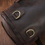 Men's Bucket Leather Backpack details 