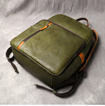 Men's Casual Journey Leather Backpack green down