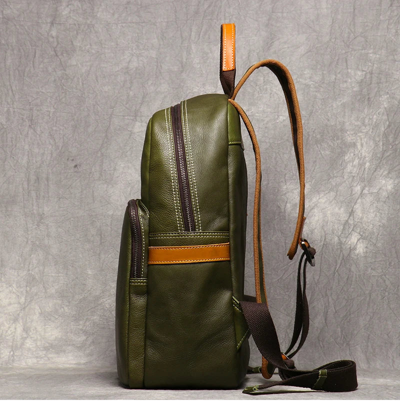 Outlet Made Leather Co. Journey green backpack