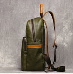 Men's Casual Journey Leather Backpack green side