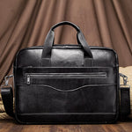 Men's Classic Leather Briefcase black one more nice view