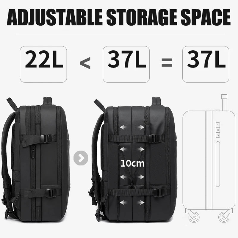 Men's Stylish Expandable Backpack adjustable size