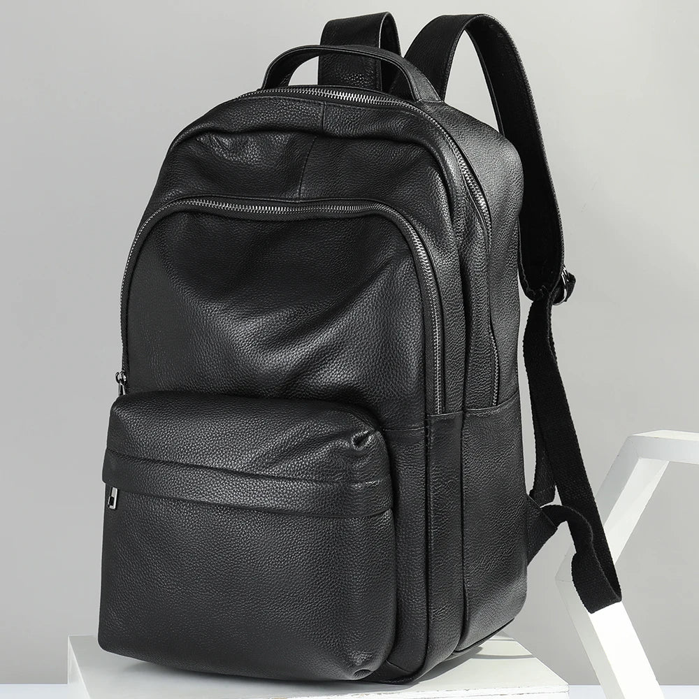 Mens Student Leather Backpack general view
