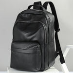 Mens Student Leather Backpack general view