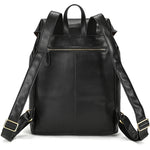 Mens Classic Leather Backpack black back