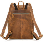 Mens Classic Leather Backpack brown back view