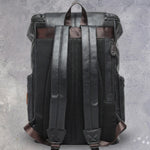 Mens Classic PU Leather Backpack back view