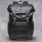 Mens Classic PU Leather Backpack front view