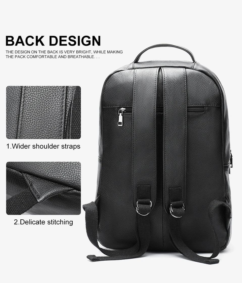 Mens Student Leather Backpack design