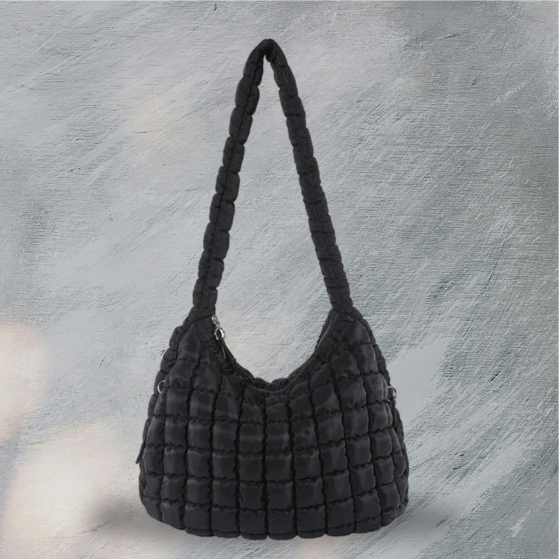 Quilted Nylon Hobo Bag