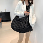 Quilted Nylon Hobo Bag