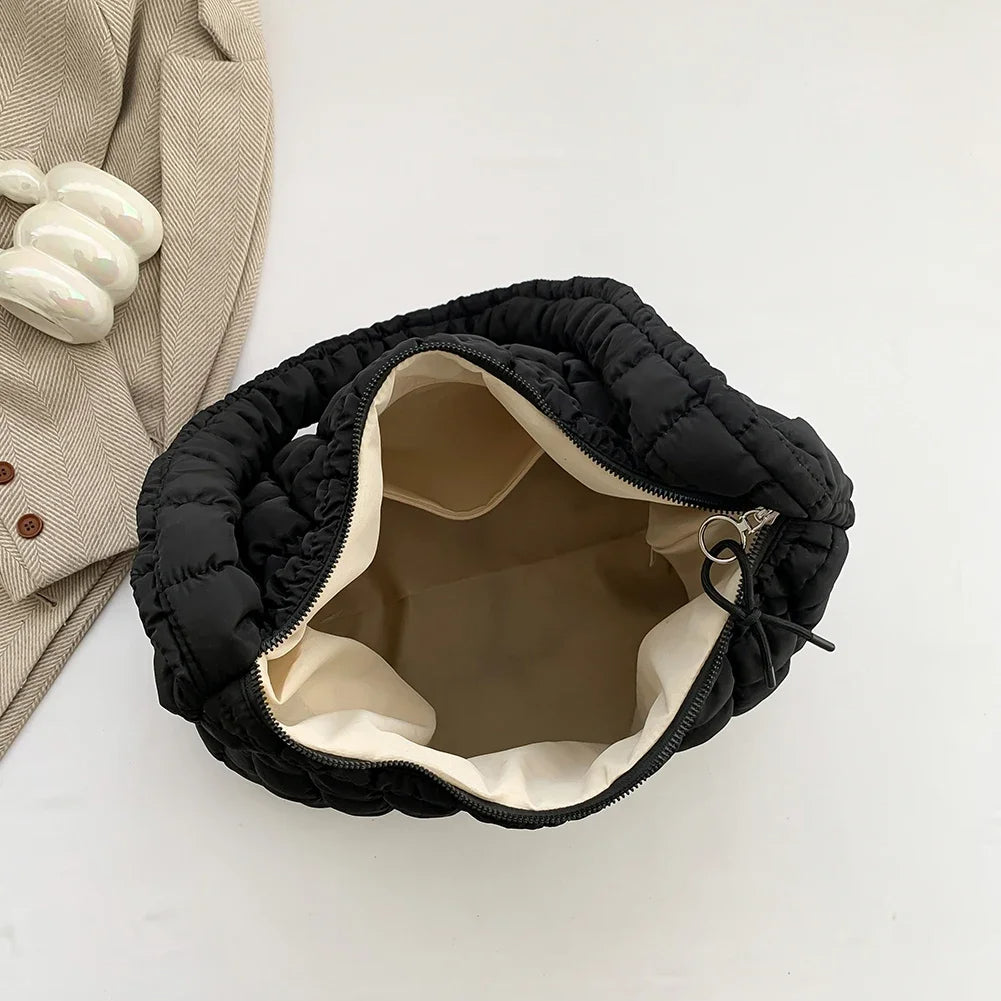 Quilted Nylon Hobo Bag