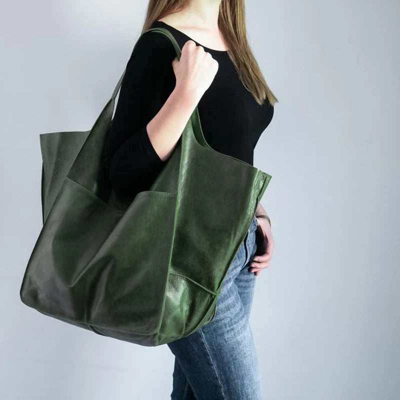 Trendy Women's Large Capacity Tote Bag Green