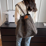 Trendy Women's Leopard Tote Bag gray 2