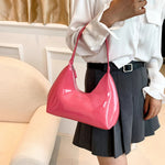 Trendy Women's Patent Leather Hobo Bag pink