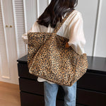 Trendy Women's Leopard Tote Bag brown 1