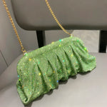 Trendy Women’s Shiny Clutch Bag green