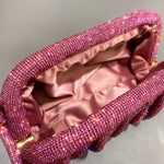 Trendy Women’s Shiny Clutch Bag pink open