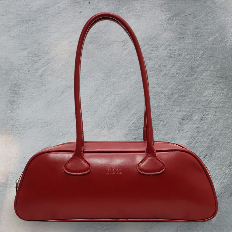 Trendy Women’s Baguette Shoulder Bag red color main view