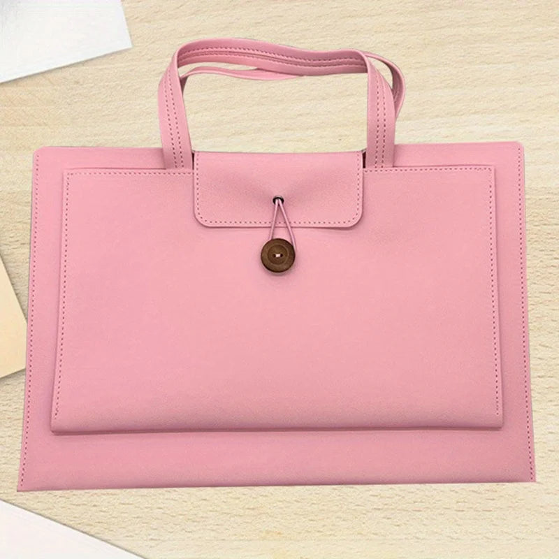 Unisex Lightweight Laptop Briefcase pink color