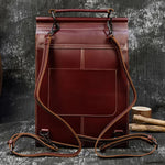 Unisex Fashion Leather Backpack red back