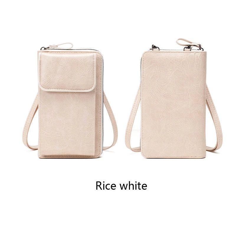 Women's Zip-Closure Crossbody Mini Bag rice white