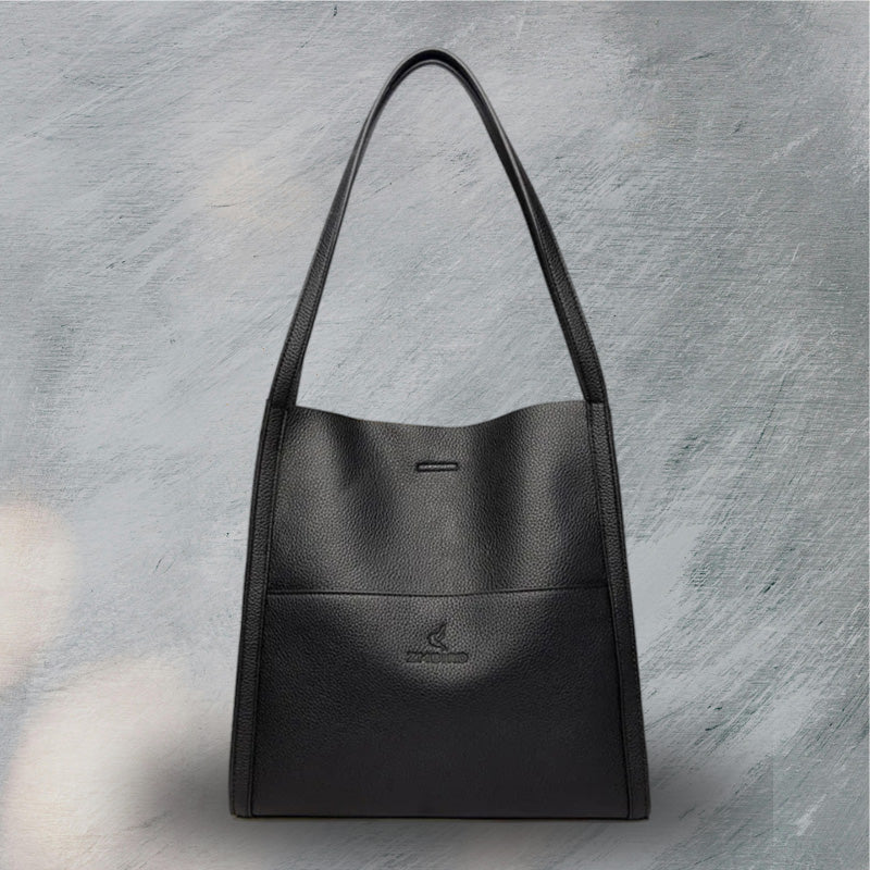 Zmbird Women's Soft Leather Tote Bag in black color