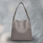 Zmbird Women's Soft Leather Tote Bag in gray color