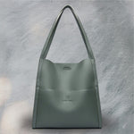 Zmbird Women's Soft Leather Tote Bag in green color