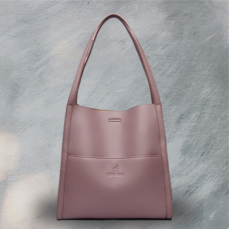 Zmbird Women's Soft Leather Tote Bag in pink color