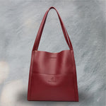 Zmbird Women's Soft Leather Tote Bag in red color